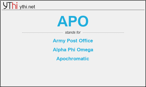 What does APO mean? What is the full form of APO?