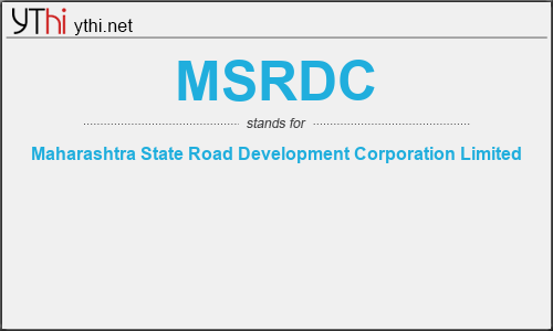 What does MSRDC mean? What is the full form of MSRDC?