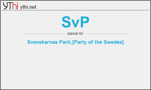 What does SVP mean? What is the full form of SVP?