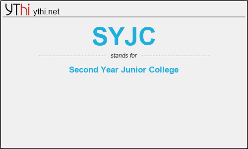 What does SYJC mean? What is the full form of SYJC?