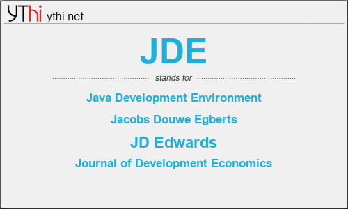 What does JDE mean? What is the full form of JDE?