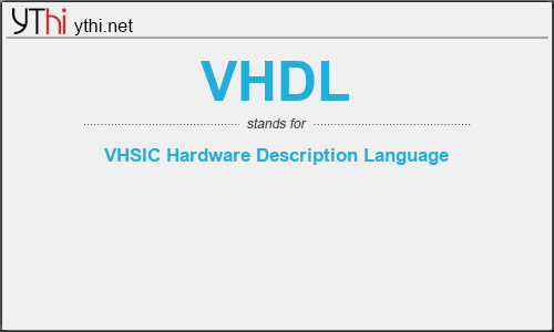 What does VHDL mean? What is the full form of VHDL?