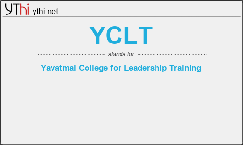 What does YCLT mean? What is the full form of YCLT?