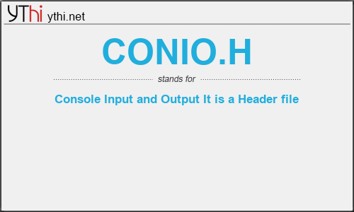 What does CONIO.H mean? What is the full form of CONIO.H?
