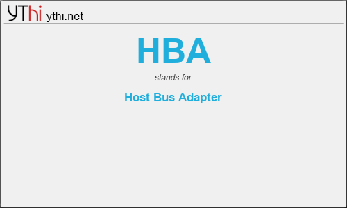 What does HBA mean? What is the full form of HBA?