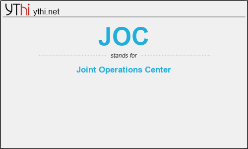 What does JOC mean? What is the full form of JOC?