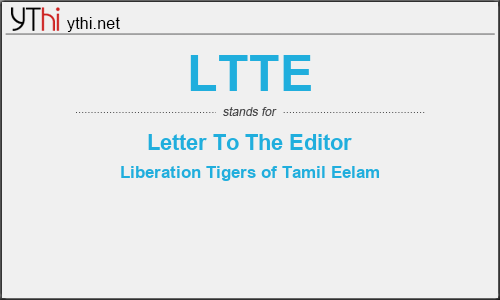 What does LTTE mean? What is the full form of LTTE?