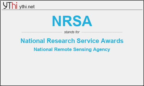 What does NRSA mean? What is the full form of NRSA?