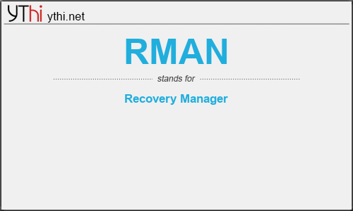 What does RMAN mean? What is the full form of RMAN?