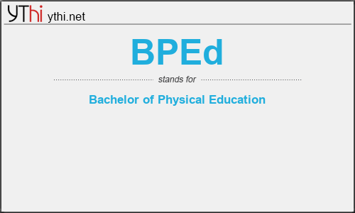 What does BPED mean? What is the full form of BPED?