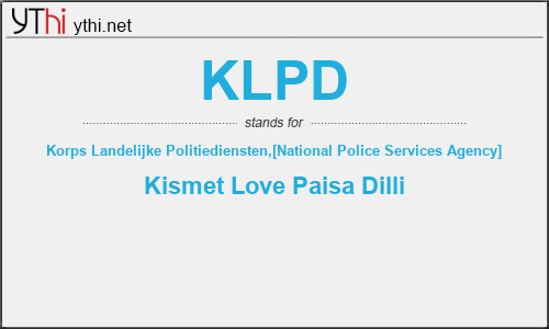 What does KLPD mean? What is the full form of KLPD?