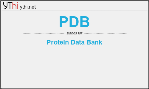 What does PDB mean? What is the full form of PDB?