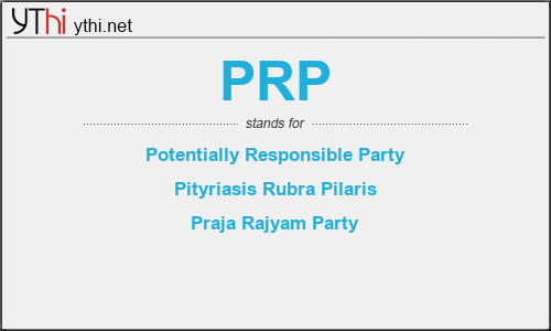 What does PRP mean? What is the full form of PRP?