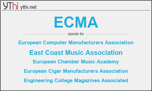 What does ECMA mean? What is the full form of ECMA?