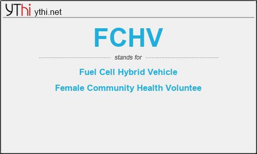 What does FCHV mean? What is the full form of FCHV?