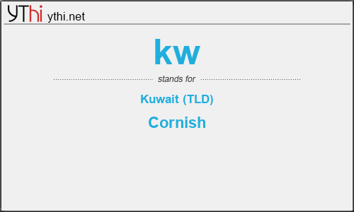 What does KW mean? What is the full form of KW?