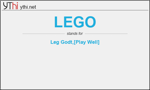 What does LEGO mean? What is the full form of LEGO?