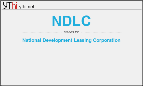 What does NDLC mean? What is the full form of NDLC?