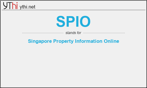 What does SPIO mean? What is the full form of SPIO?