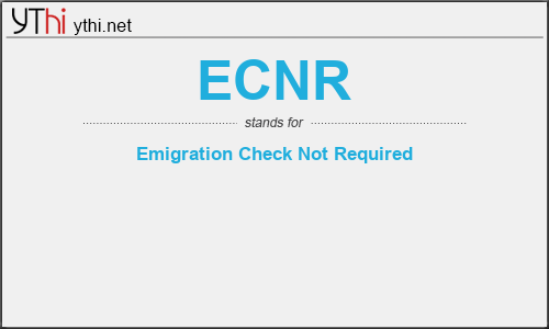 What does ECNR mean? What is the full form of ECNR?