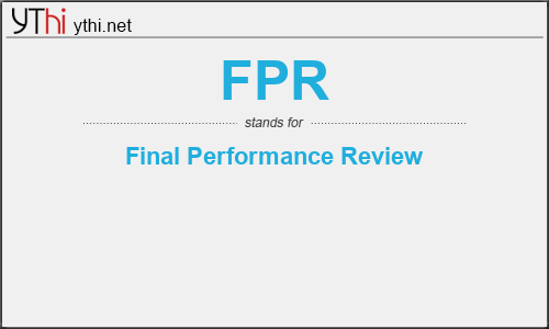 What does FPR mean? What is the full form of FPR?