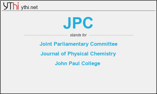 What does JPC mean? What is the full form of JPC?