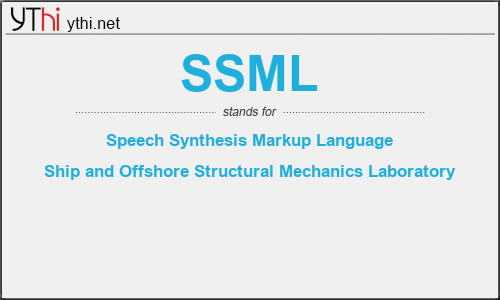 What does SSML mean? What is the full form of SSML?