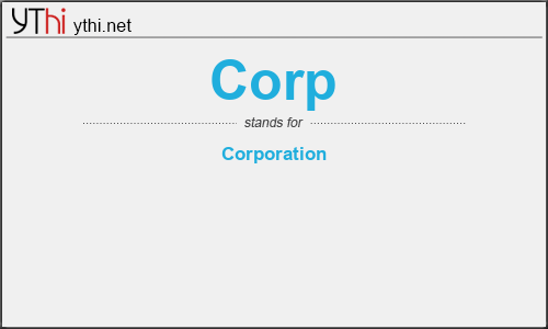 What does CORP mean? What is the full form of CORP?