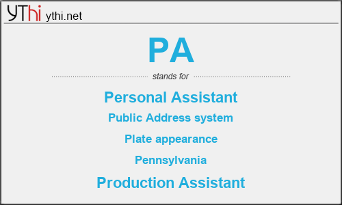 What does PA mean? What is the full form of PA?