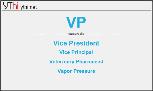 What does VP mean? What is the full form of VP?