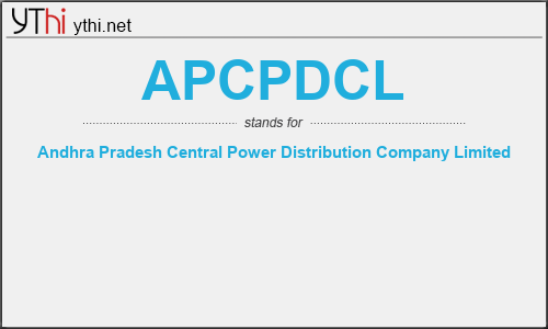 What does APCPDCL mean? What is the full form of APCPDCL?