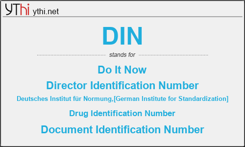 What does DIN mean? What is the full form of DIN?