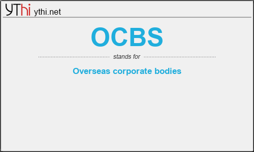 What does OCBS mean? What is the full form of OCBS?