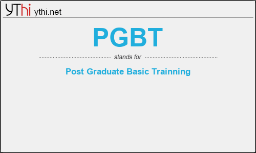 What does PGBT mean? What is the full form of PGBT?