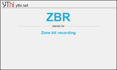 What does ZBR mean? What is the full form of ZBR?