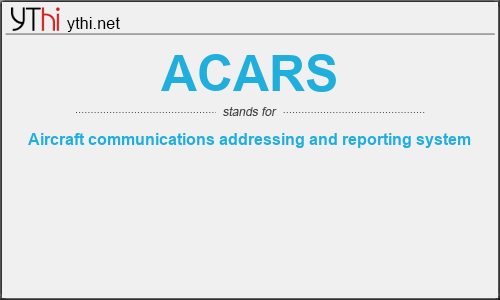 What does ACARS mean? What is the full form of ACARS?