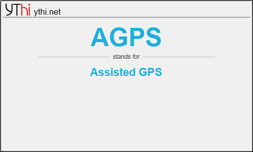 What does AGPS mean? What is the full form of AGPS?