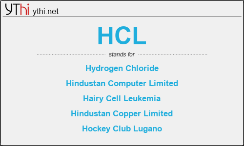 What does HCL mean? What is the full form of HCL?