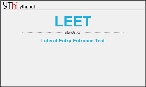 What does LEET mean? What is the full form of LEET?