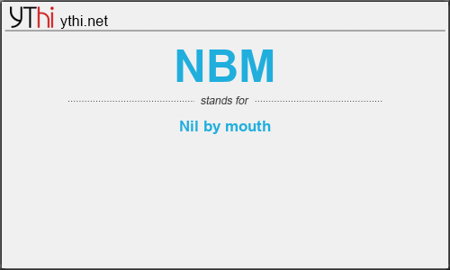 What does NBM mean? What is the full form of NBM?
