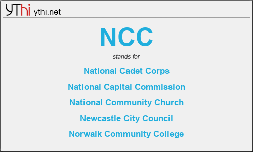 What does NCC mean? What is the full form of NCC?