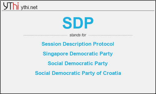 What does SDP mean? What is the full form of SDP?