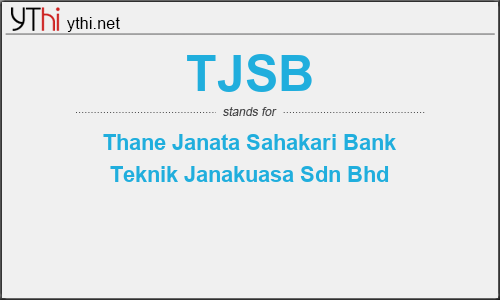 What does TJSB mean? What is the full form of TJSB?