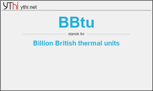 What does BBTU mean? What is the full form of BBTU?