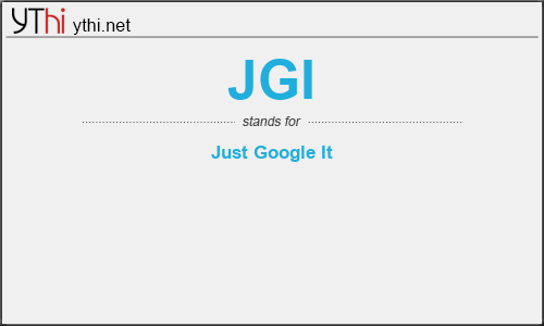 What does JGI mean? What is the full form of JGI?