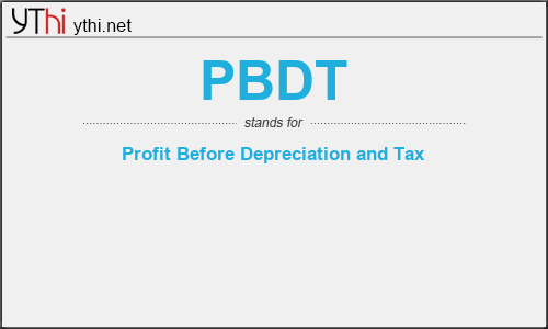 What does PBDT mean? What is the full form of PBDT?