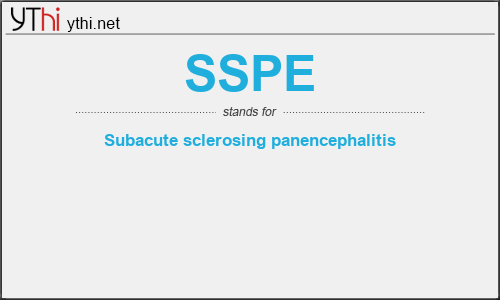 What does SSPE mean? What is the full form of SSPE?