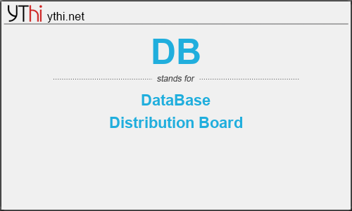 What does DB mean? What is the full form of DB?