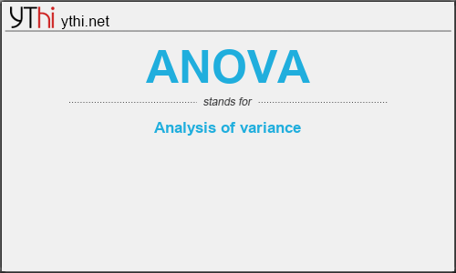 What does ANOVA mean? What is the full form of ANOVA?