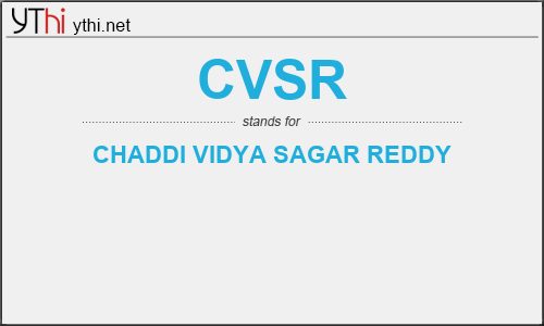 What does CVSR mean? What is the full form of CVSR?